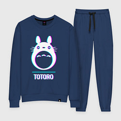 Костюм хлопковый женский Символ Totoro в стиле glitch, цвет: тёмно-синий