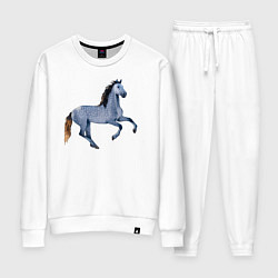 Костюм хлопковый женский Андалузская лошадь, цвет: белый