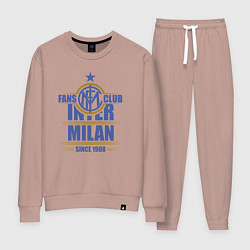 Костюм хлопковый женский Inter Milan fans club, цвет: пыльно-розовый