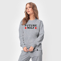 Костюм хлопковый женский Future milf star, цвет: меланж — фото 2