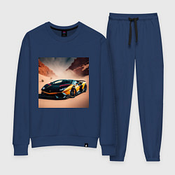 Костюм хлопковый женский Lamborghini Aventador, цвет: тёмно-синий