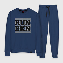 Костюм хлопковый женский Run Brooklyn Nets, цвет: тёмно-синий
