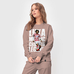 Костюм хлопковый женский Лука Модрич Хорватия, цвет: пыльно-розовый — фото 2