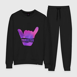 Костюм хлопковый женский Yamaster Gradient, цвет: черный