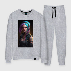 Костюм хлопковый женский Jinx arcane league of legends, цвет: меланж