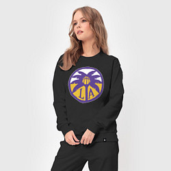 Костюм хлопковый женский Lakers California, цвет: черный — фото 2