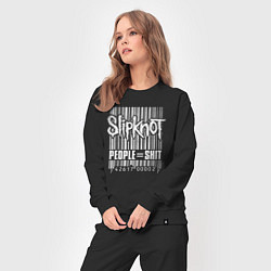 Костюм хлопковый женский Slipknot bar code, цвет: черный — фото 2