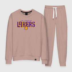 Костюм хлопковый женский Team Lakers, цвет: пыльно-розовый