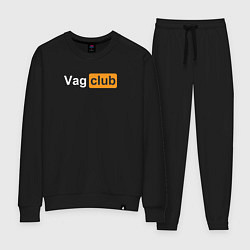 Костюм хлопковый женский Vag club, цвет: черный