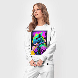 Костюм хлопковый женский Dino astronaut - neural network, цвет: белый — фото 2
