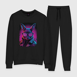 Костюм хлопковый женский Neon Rabbit Style, цвет: черный