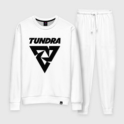 Костюм хлопковый женский Tundra esports logo, цвет: белый