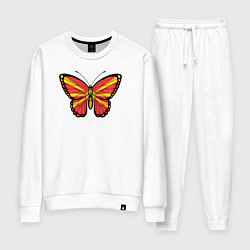 Костюм хлопковый женский Бабочка Северная Македония, цвет: белый