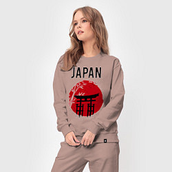 Костюм хлопковый женский Japan red sun, цвет: пыльно-розовый — фото 2