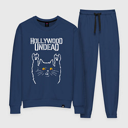 Костюм хлопковый женский Hollywood Undead rock cat, цвет: тёмно-синий