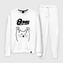 Костюм хлопковый женский David Bowie - rock cat, цвет: белый