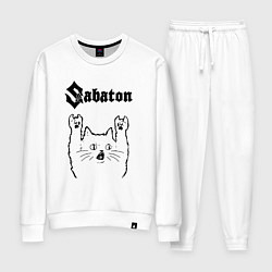 Костюм хлопковый женский Sabaton - rock cat, цвет: белый