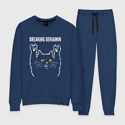 Костюм хлопковый женский Breaking Benjamin rock cat, цвет: тёмно-синий