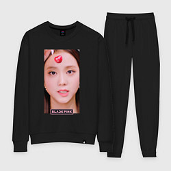 Костюм хлопковый женский Blackpink cherry, цвет: черный