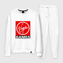 Костюм хлопковый женский Virgin games logo, цвет: белый