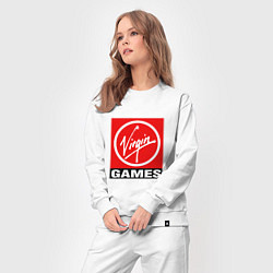 Костюм хлопковый женский Virgin games logo, цвет: белый — фото 2