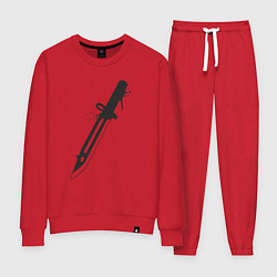Костюм хлопковый женский Hunter knife, цвет: красный