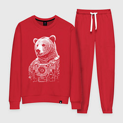 Костюм хлопковый женский Cool bear - cyberpunk, цвет: красный
