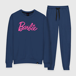 Костюм хлопковый женский Блестящий логотип Барби, цвет: тёмно-синий