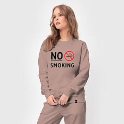 Костюм хлопковый женский No Smoking, цвет: пыльно-розовый — фото 2