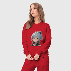 Костюм хлопковый женский Kamisato Ayaka, цвет: красный — фото 2