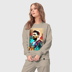 Костюм хлопковый женский Lionel Messi - football - striker, цвет: миндальный — фото 2