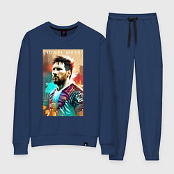 Костюм хлопковый женский Lionel Messi - football - striker, цвет: тёмно-синий