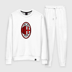 Костюм хлопковый женский Футбольный клуб Milan, цвет: белый