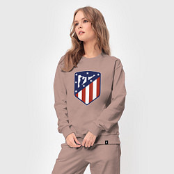 Костюм хлопковый женский Atletico Madrid FC, цвет: пыльно-розовый — фото 2