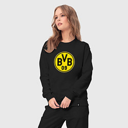 Костюм хлопковый женский Borussia fc sport, цвет: черный — фото 2