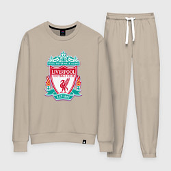 Костюм хлопковый женский Liverpool fc sport collection, цвет: миндальный