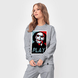 Костюм хлопковый женский Play saw, цвет: меланж — фото 2