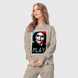 Костюм хлопковый женский Play saw, цвет: миндальный — фото 2