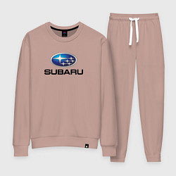 Костюм хлопковый женский Subaru sport auto, цвет: пыльно-розовый