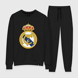 Костюм хлопковый женский Real madrid fc sport, цвет: черный