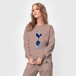 Костюм хлопковый женский Tottenham Hotspur fc sport, цвет: пыльно-розовый — фото 2