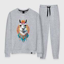 Женский костюм Красивая лама с цветами и перьями