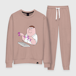 Костюм хлопковый женский Питер Гриффен с длинными ногтями, цвет: пыльно-розовый
