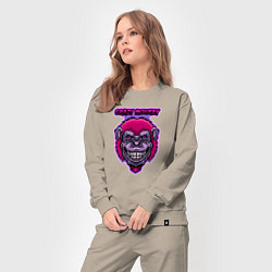 Костюм хлопковый женский Purple crazy monkey, цвет: миндальный — фото 2