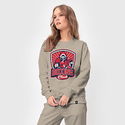 Костюм хлопковый женский Club boxing, цвет: миндальный — фото 2