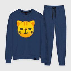 Костюм хлопковый женский Жёлтый котёнок хитрит, цвет: тёмно-синий