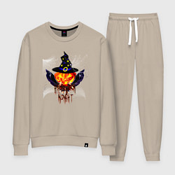 Костюм хлопковый женский Scary looking pumpkin with big swords, цвет: миндальный