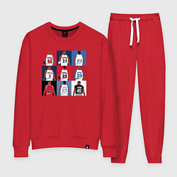 Костюм хлопковый женский Jordan plays, цвет: красный