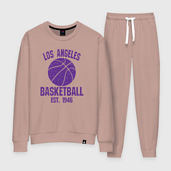 Костюм хлопковый женский Basketball Los Angeles, цвет: пыльно-розовый