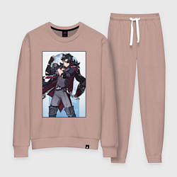 Костюм хлопковый женский Ризли Геншин импакт, цвет: пыльно-розовый